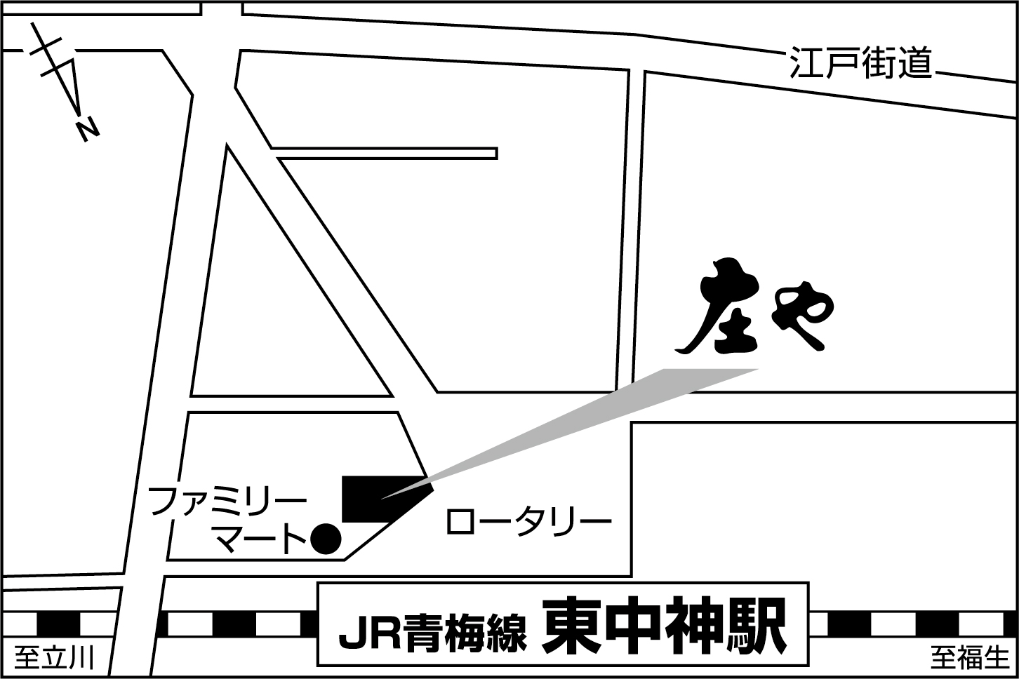 やるき茶屋 東中神店ご案内図