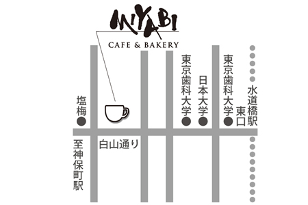 カフェ＆ベーカリー ミヤビ　神保町店ご案内図